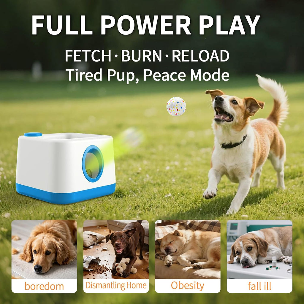 Automatic Dog Ball Launcher, Auto/Manual Paw-Activated Dog Ball Thrower