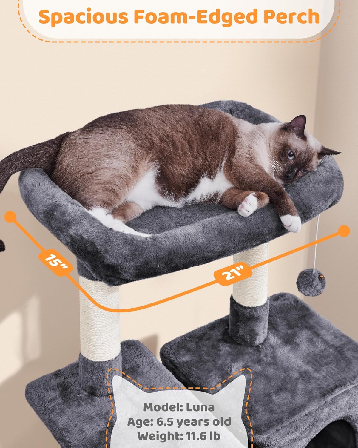 Sturdy Cat Tower for Heavy Cats, Indoor