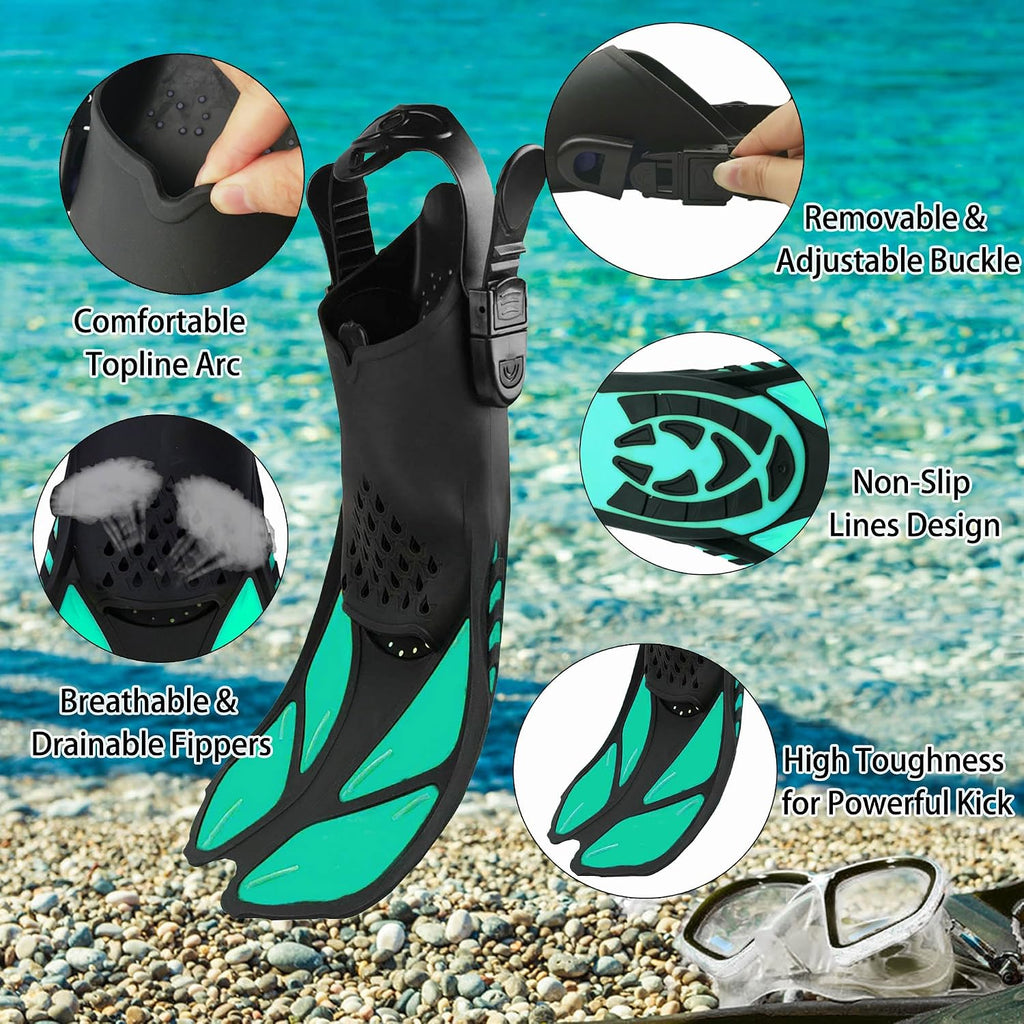 Snorkeling Gear for Adults with Bag Anti-Fog Snorkel Sets for Travel