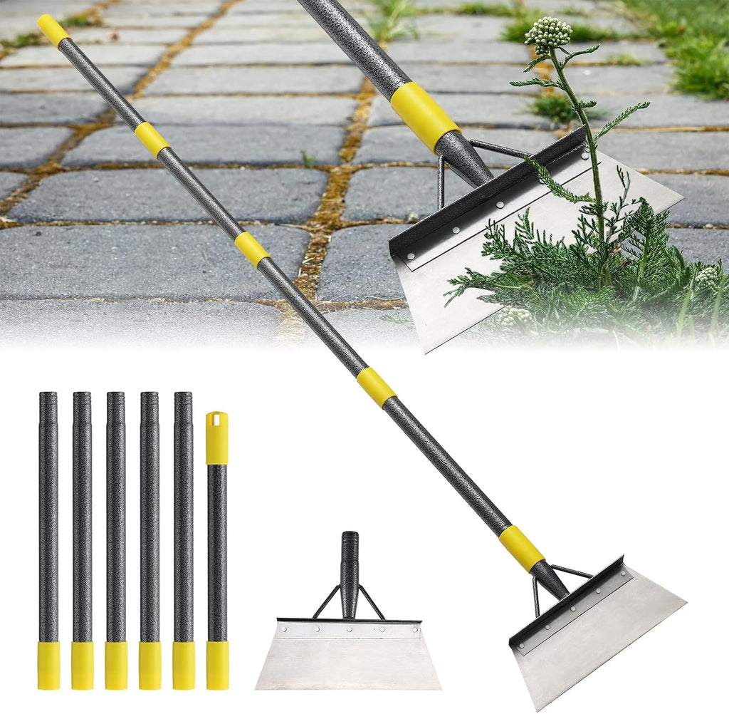 Garden Flat Shovel - Floor Scraper, 60" Multifunctional Garden Cleaning Shovels, Heavy Duty Floor Scrapers Long Handle,Metal Weeding Scraper for Lawn Edging,  Snow Ice Removal,Snow Ice Scraper