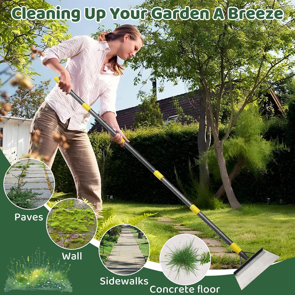 Garden Flat Shovel - Floor Scraper, 60" Multifunctional Garden Cleaning Shovels, Heavy Duty Floor Scrapers Long Handle,Metal Weeding Scraper for Lawn Edging,  Snow Ice Removal,Snow Ice Scraper